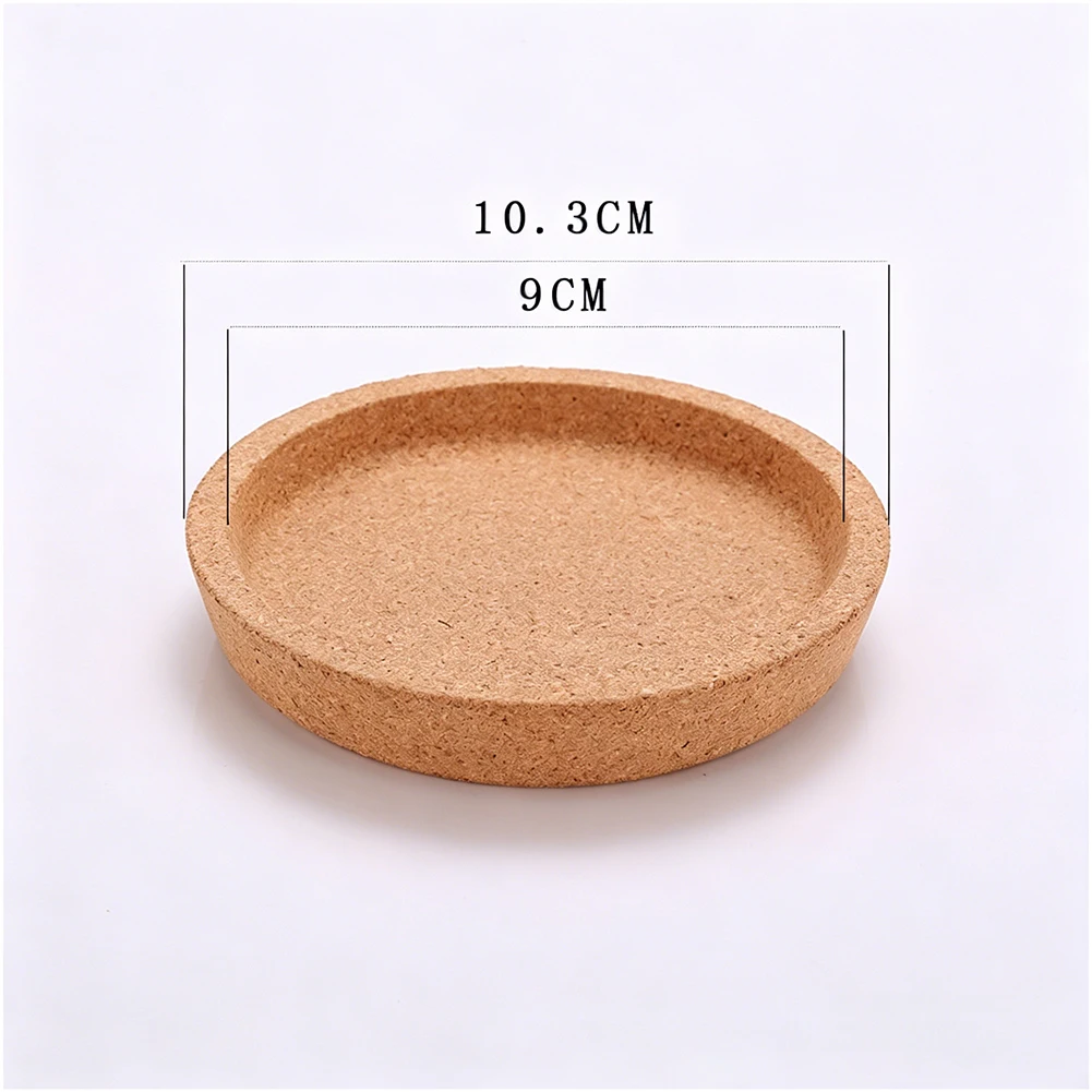10pcs Cork Coasters Round With Deep Rim, Heat Insulating Drink Mats For Coffee Tea Mugs, Anti-Scratch Table Protectors