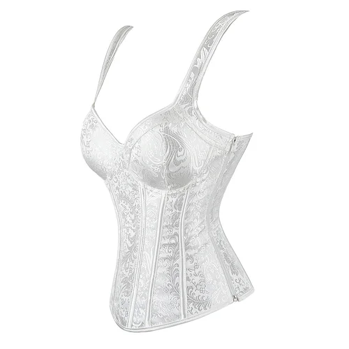 Imagen 2 del producto Corsé Steampunk con copa, lencería con cremallera, correas laterales, Overbust, entrenador de cintura, corpiño de talla grande