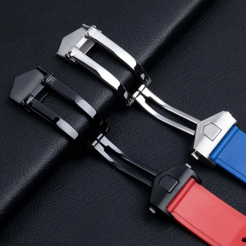 المطاط حزام الساعات ل تاغ هوير F1 موناكو سلسلة حزام (band) ساعة 22 مللي متر أسود أحمر برتقالي مقاوم للماء سيليكون منع الغبار المعصم سوار