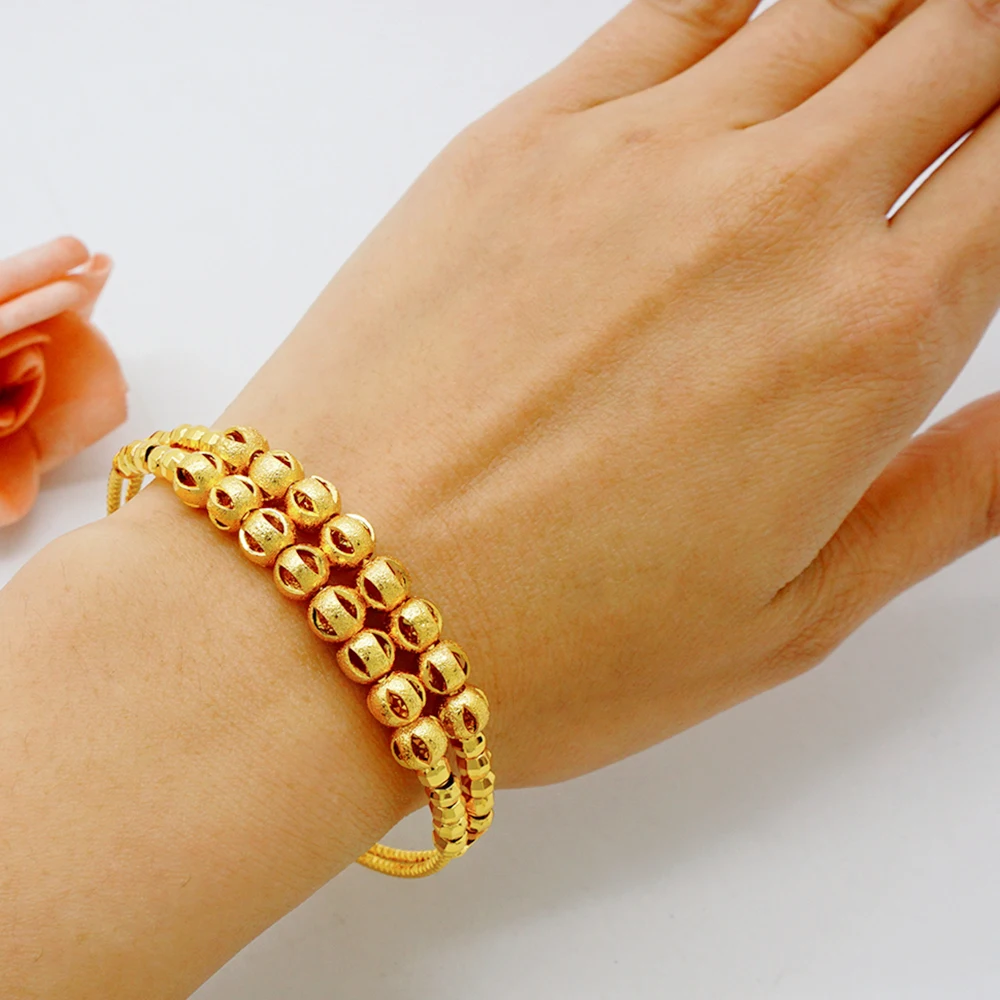 Luxus klassische Kupfer Gold Farbe Armband Dubai Saudi trend ige Armreif für Braut Armband arabischen Schmuck – Detail 20