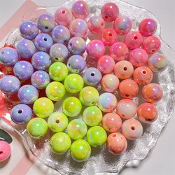 10Pcs 16mm Colorful Lovely Beautiful Girl Handmade Diy Round Acrylic Beads Korean Fashion Bracelet Hair Accessories Wholesale