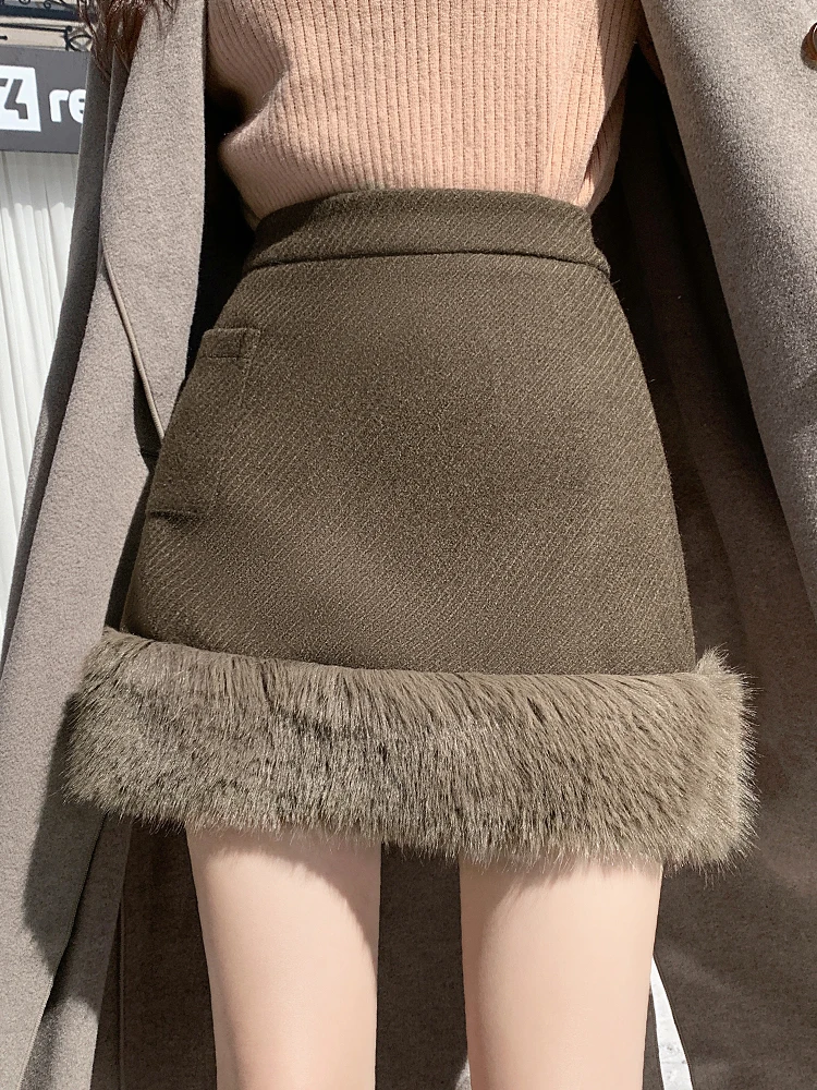 Fashion Sweater Skirts Women High Waist Mini Pleated Skirts Female Bow Short Skirts Korean Style Knitted Skirts 2024 New Fall