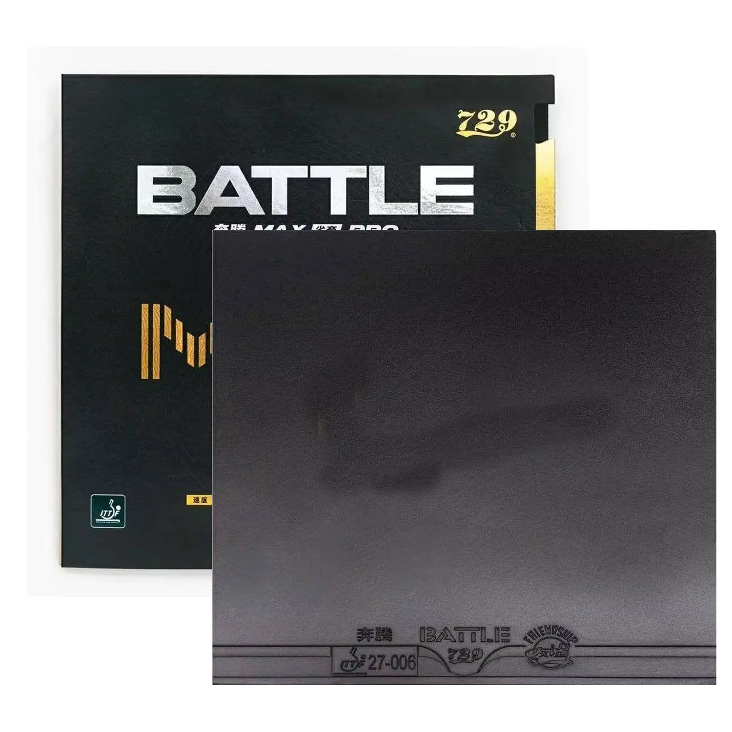 Friendship 729 BATTLE MAX PRO Table Tennis Rubber Pips-In High Sticky Ping Pong Rubber with Sponge Strong Rotation ITTF Approved