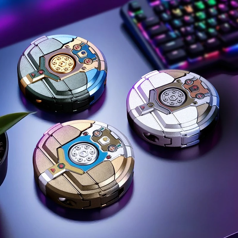 Transformujący się robot, fidget spinner, bączek do kręcenia w dłoni, gyro na opuszki palców, metalowy zabawka antystresowa EDC, redukująca niepokój dla dzieci.