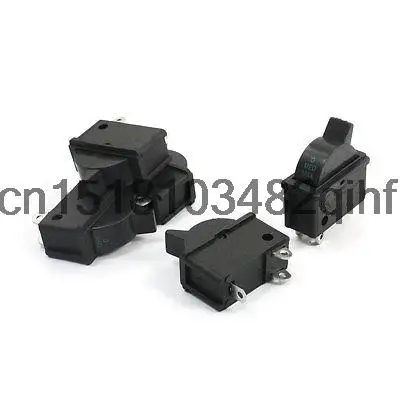 

5 Pcs AC 250V 10A SPDT 1NO 1NC 3 Pin Black Button Rocker Switch for Hair Dryer