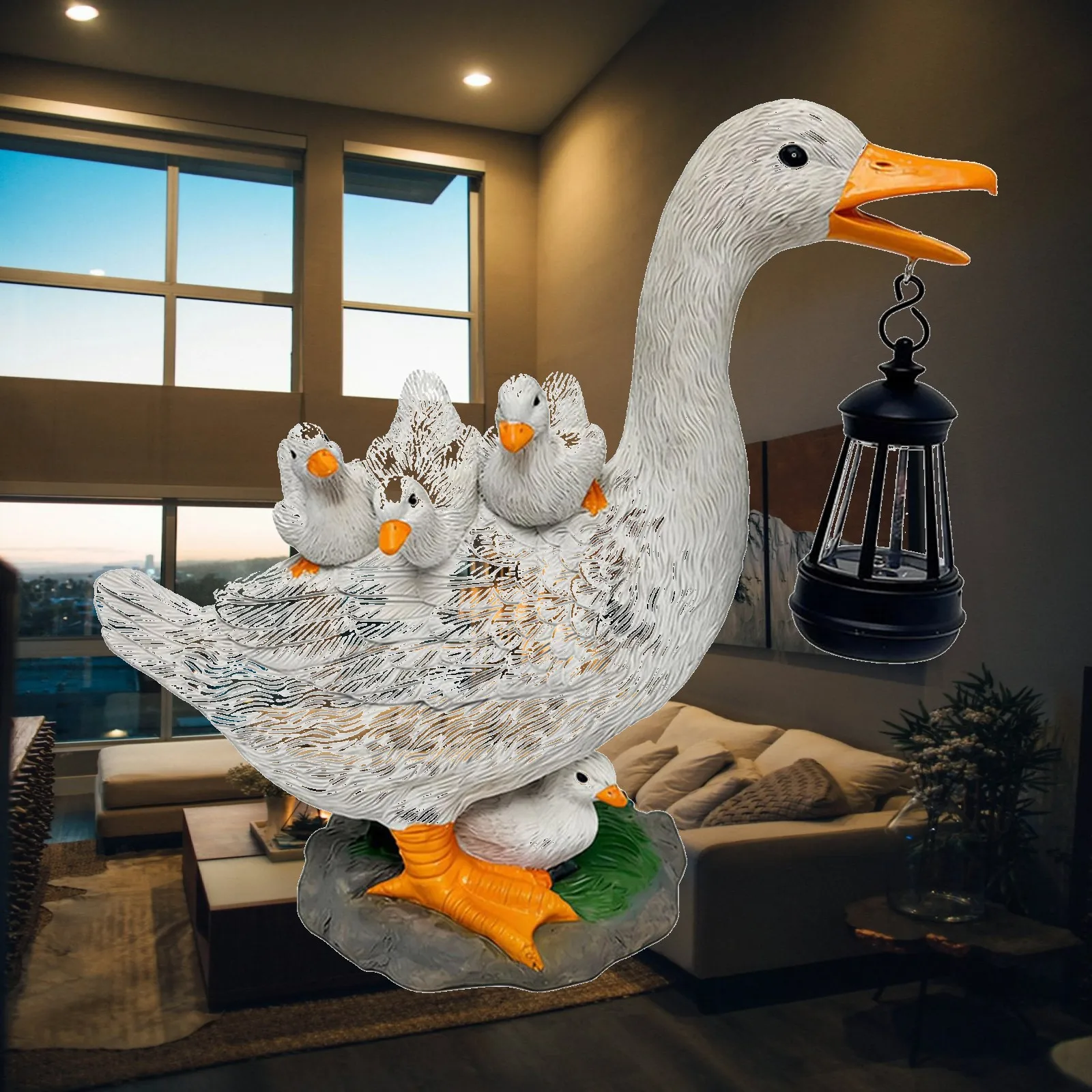 Resin Art Stand - Standing Duck Garden Sculpture Resin Outdoor