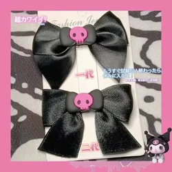 1-3 Stuks Nieuwe Leuke Effen Lint Roze Schedel Strik Haar Clips Jk Cos Lolita Kawaii Meisjes Haarspelden Gothic hoofddeksels Haaraccessoires