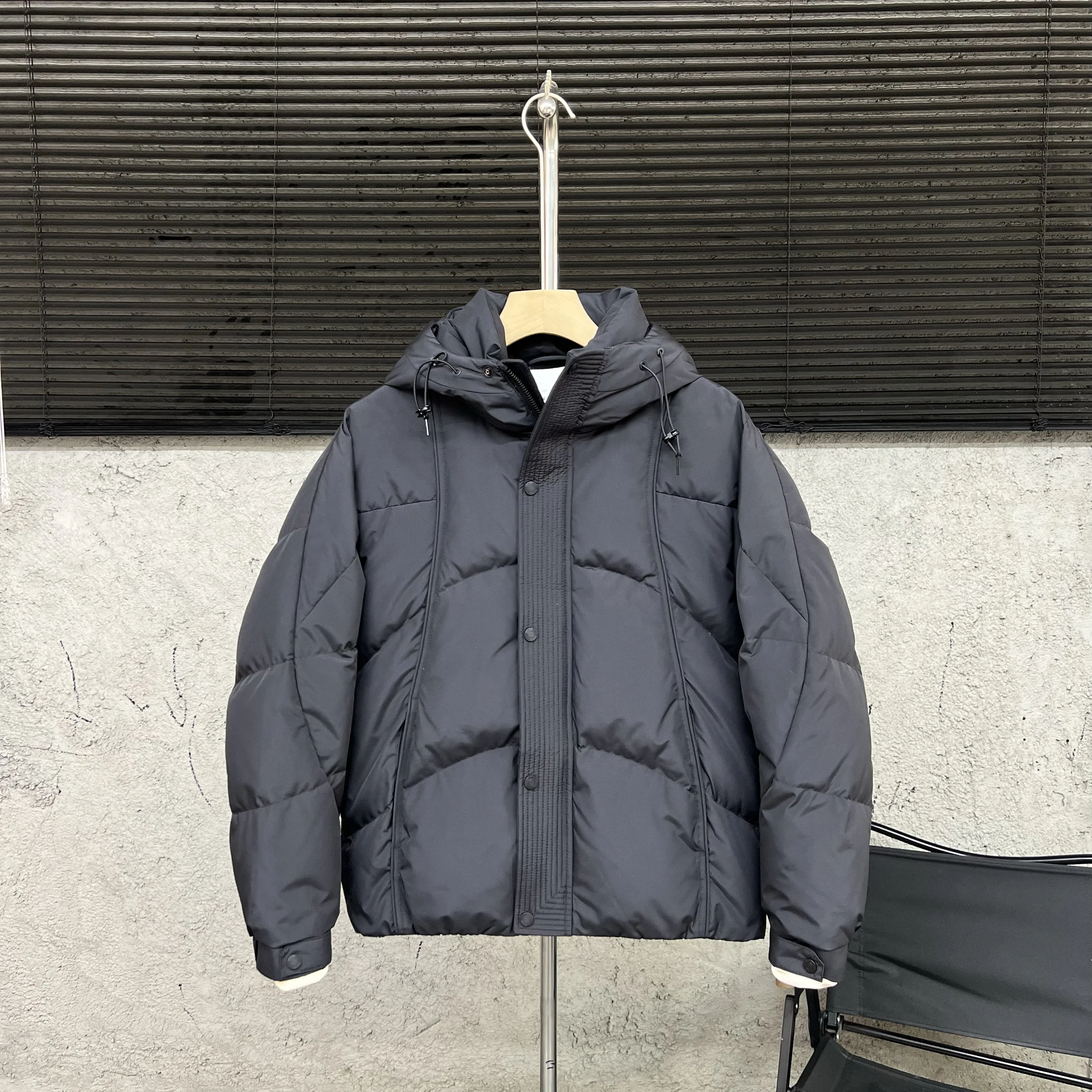 

Зимняя утепленная теплая белая пуховая куртка для мужчин с капюшоном, молодежная универсальная модная куртка-пуховик из полиэфирного волокна