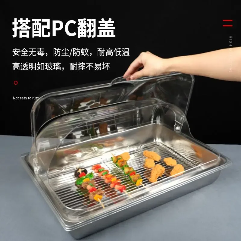 

High temperature resistant transparent clamshell dustproof cooked food tray