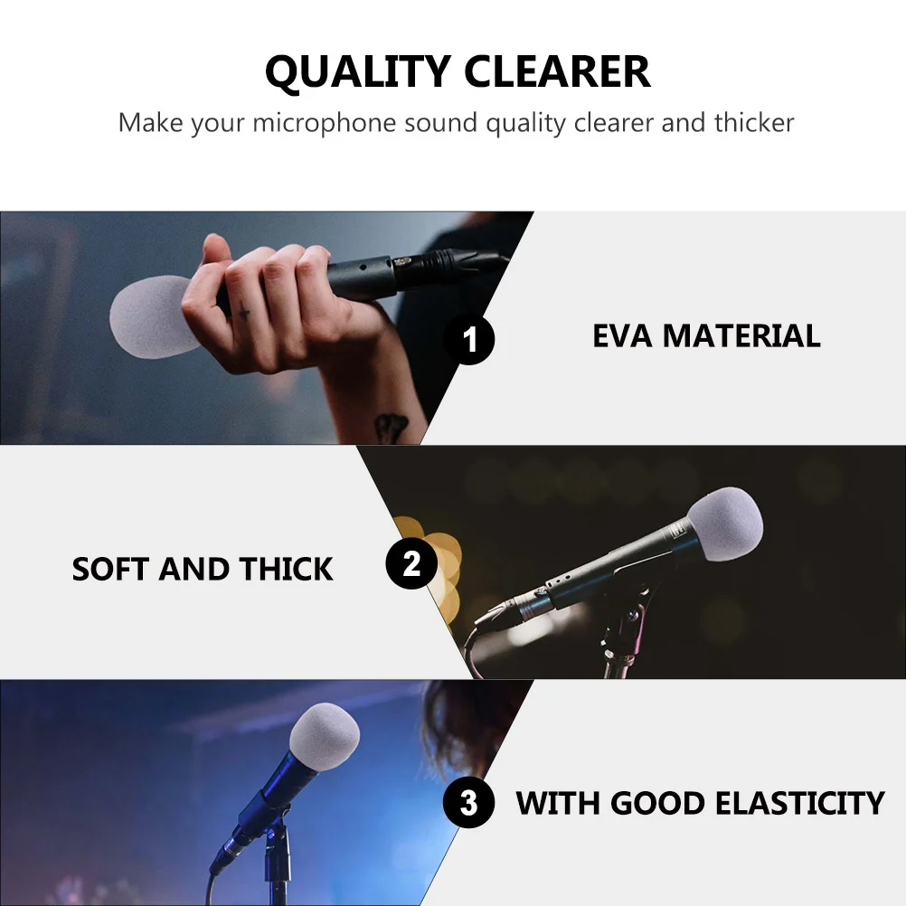 

9Pcs Mic Covers Noise Reduction Eva Microphone Cushion Replacement Standard Size for Ktv Karaoke Conference Stage Use