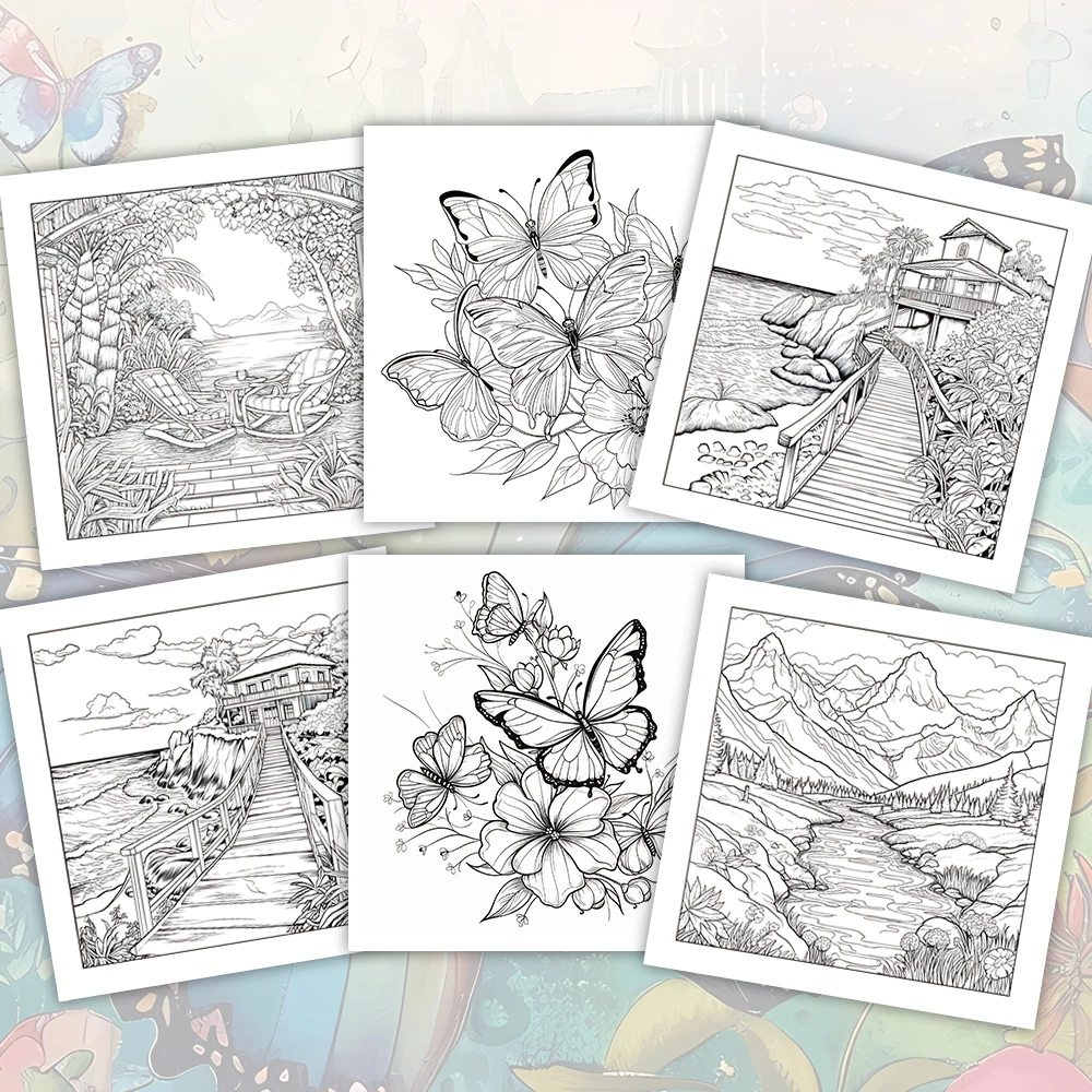 1pc,Teenagers coloring book,30 sheets different patterns 8.3x8.3\'\'100gsm,is a Valentine\'s Day Easter Holiday Gift