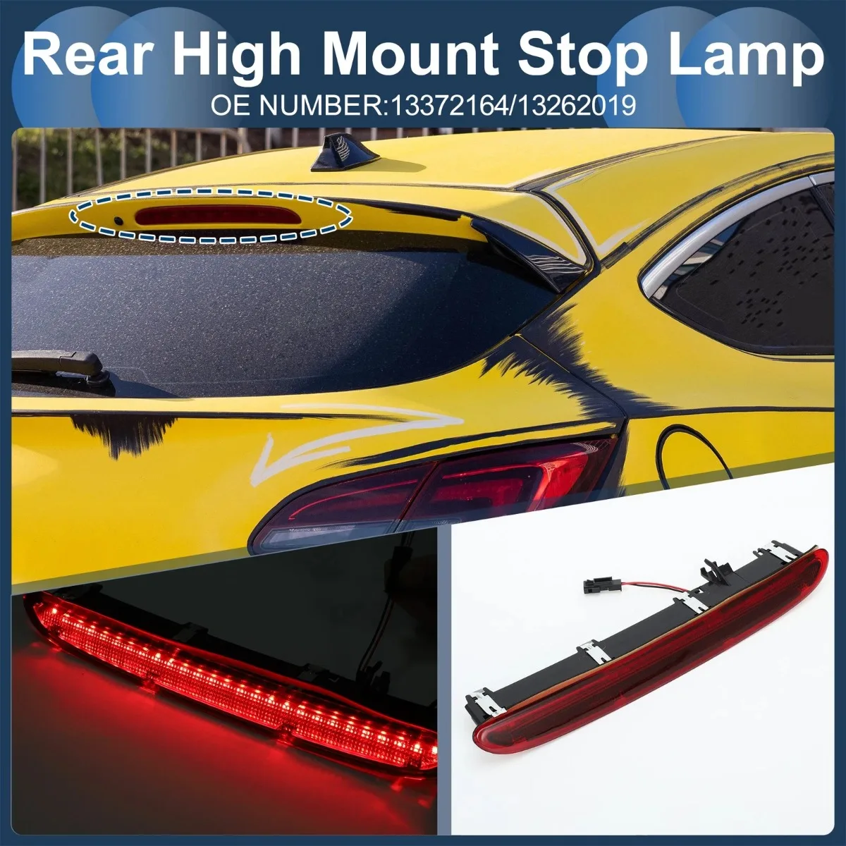 LED Third Brake Light Rear Lamp Height Level Brake Light Stop Lamp For Vauxhall Astra J 5D 2009-2016 GTC 12-18 Tail Stop Lamp