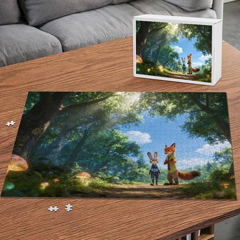 

1000 шт. Дисней Зоотопия Джуди Хоппс и Ник Дикий плакат-головоломка | Высокая сложность, домашний декор, подходит для классной комнаты, кухни,