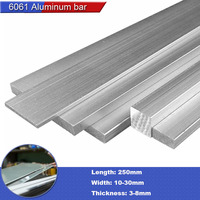 1pcs Aluminium Alloy 6061 thickness 3-8mm Rectangular Flat Bar Square Rod Plate Metal Strip Solids Stock For CNC Length 250mm