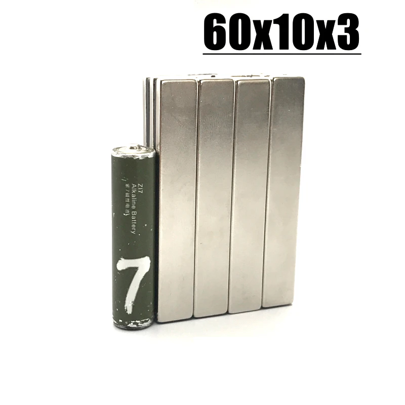 60*10*3mm Magnet 1-50pcs Neodymium Magnet Fridge Magnets N35 NdFeB Permanent Magnetic Imanes 60x10x3mm Magnet Accessory