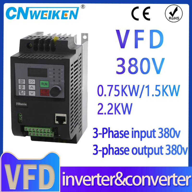 New promoted high-performance universal VFD 380v 3phase input 3phase output 380v 0.75-11kw motor speed control frequencyinverter