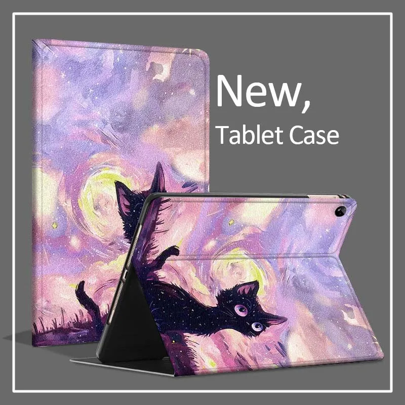 

Cat Starlit Sky Oil Painting For Vivo IQOO Pad Pad2 Pad3 Pad5 Air SE Pro 11 11.5 12.1 12.3 13 inch Foldable Cover Tablet Case