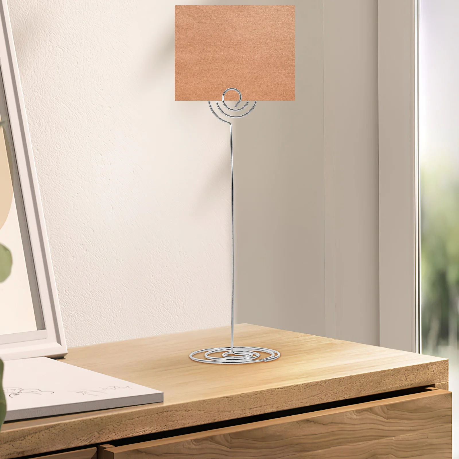 

10 Pcs High Table Rack Metal Card Holder Greeting Clips Seat Message Clamp Desk Picture Photo