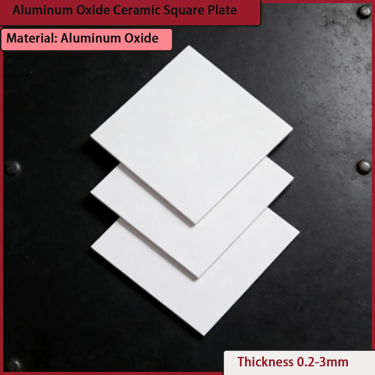 Aluminum oxide ceramic square plate with a thickness of 0.2-3mm is used for high-temperature equipment, protective panels, etc