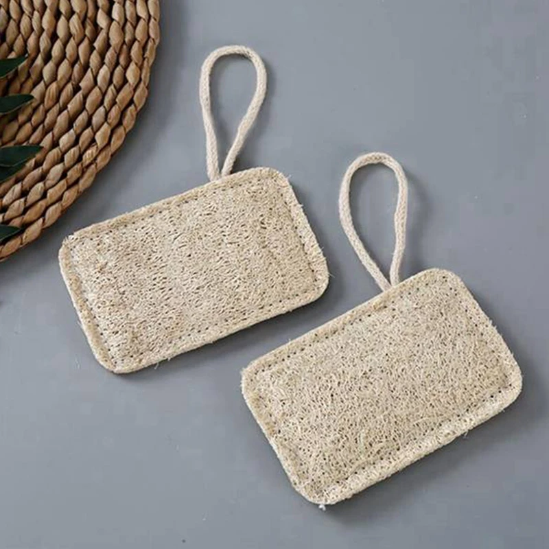 A84X-6Pcs Natural Loofah Luffa Sponge Dish Cleaning Brush Scrubber Kitchenware Cleaner Dishwashing Loofahs Scrub Pad