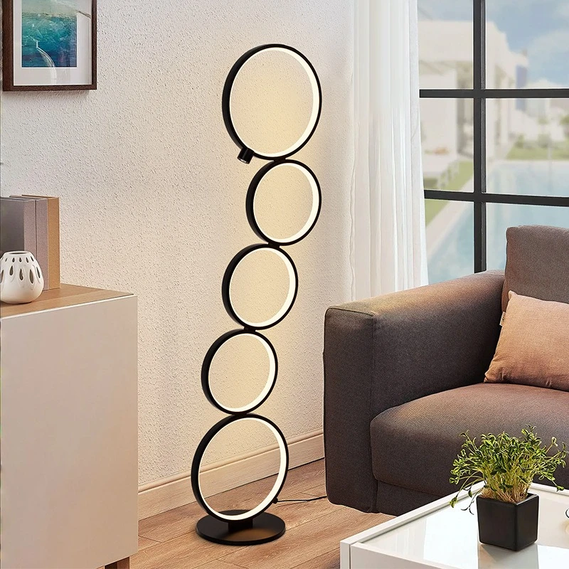 

Simple living room lamp, high-end creative round lamp next to the sofa, floor lamp sofa edge
