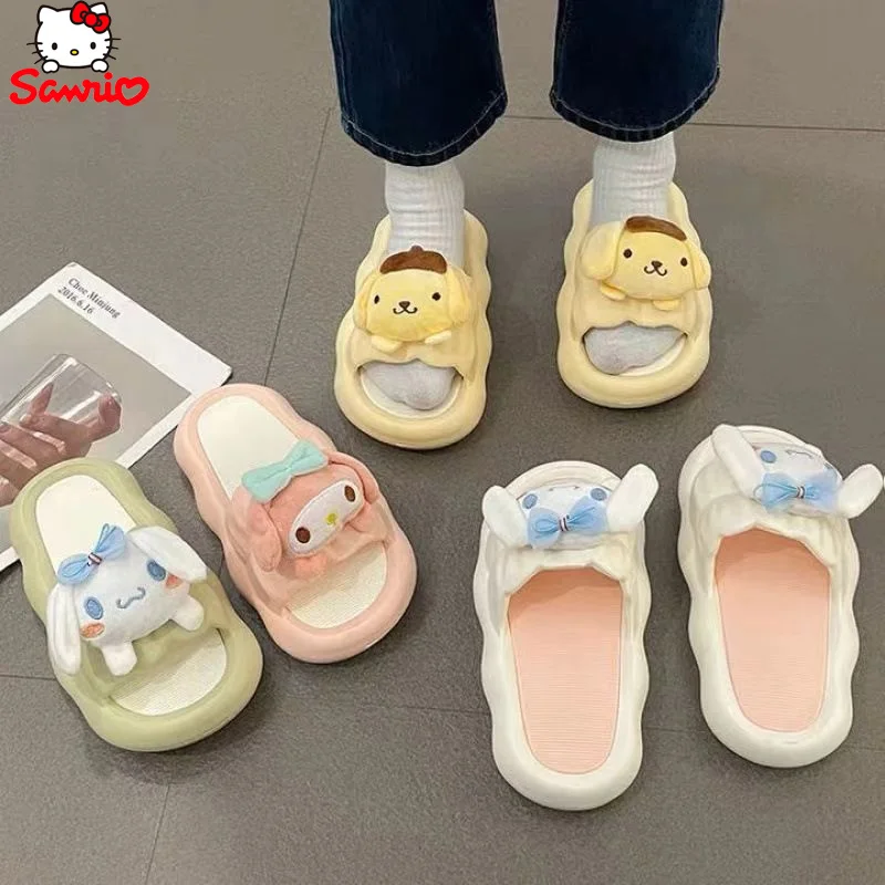 

Hot Sanrio Cinnamoroll Melody Pom Purin Sandals and Slippers Girls Lovely Girls in Summer Eva Thick Slippers Home for Girl Gift
