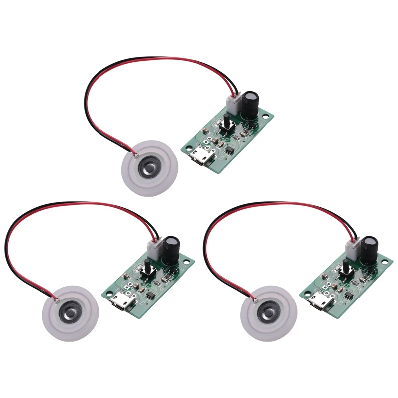 

3Pcs Mist Maker Atomization Plate With 5V USB Humidifier Module Integrated Circuit Board Driver With Timing Switch