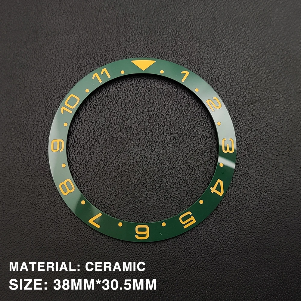 GMT bezel 38mm Green Watch Bezel GMT Insert Ring Inner Diameter 30.5mm Fits 40mm Men's Watch