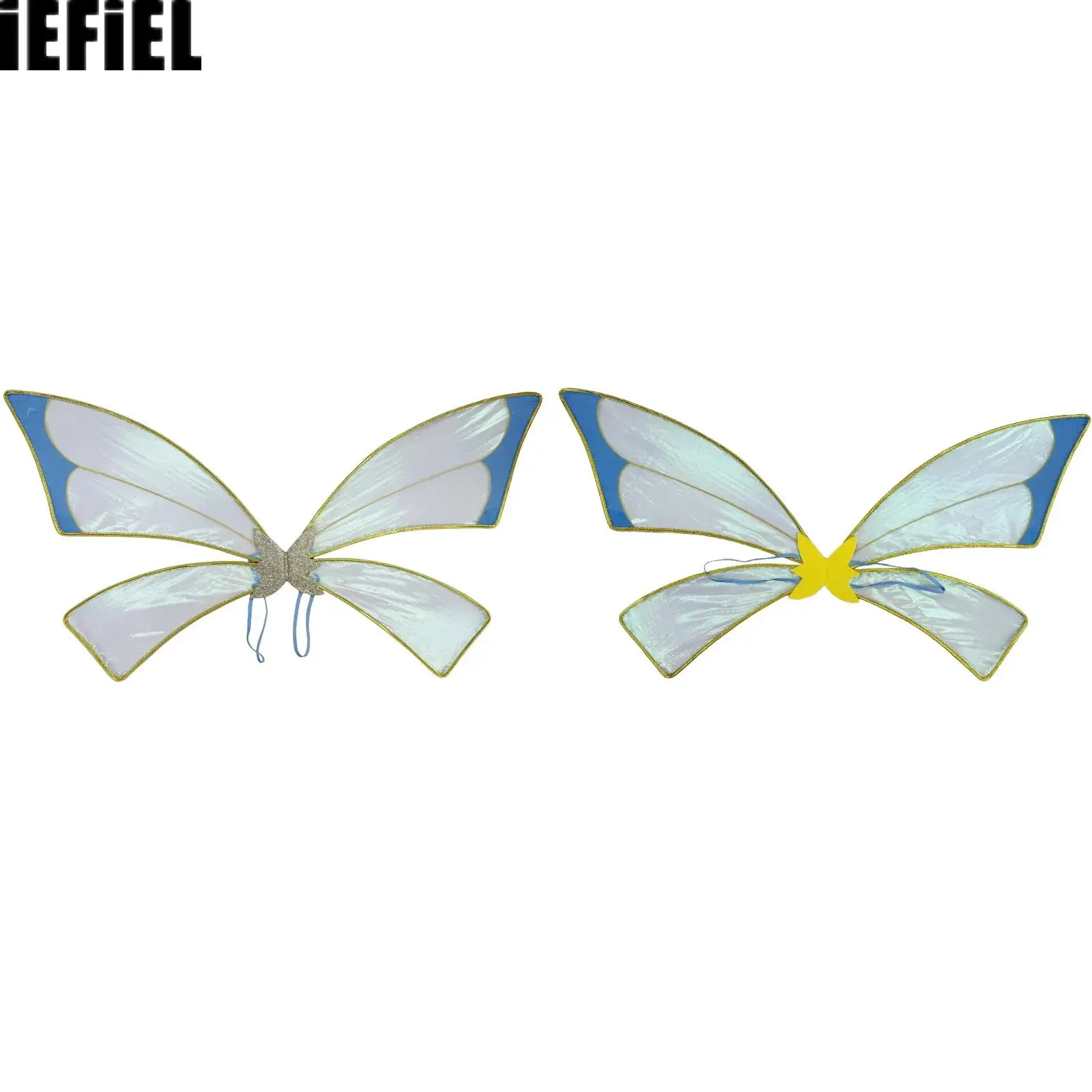 

Радужные блестящие крылья феи из органзы, крылья бабочки для косплея, нарядные костюмы на Хэллоуин, аксессуары для вечеринок