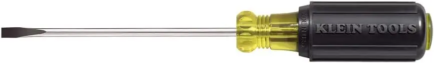 

Flathead Screwdriver with 3/16-Inch Cabinet Tip, 4-Inch Round Shank and Cushion Grip Handle