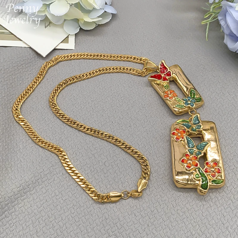 Color Print Dubai 24K Gold Plated 4Pcs Jewelry Set Women Necklace Drop Earrings Bracelet Ring Wedding Party Anniversary Gifts