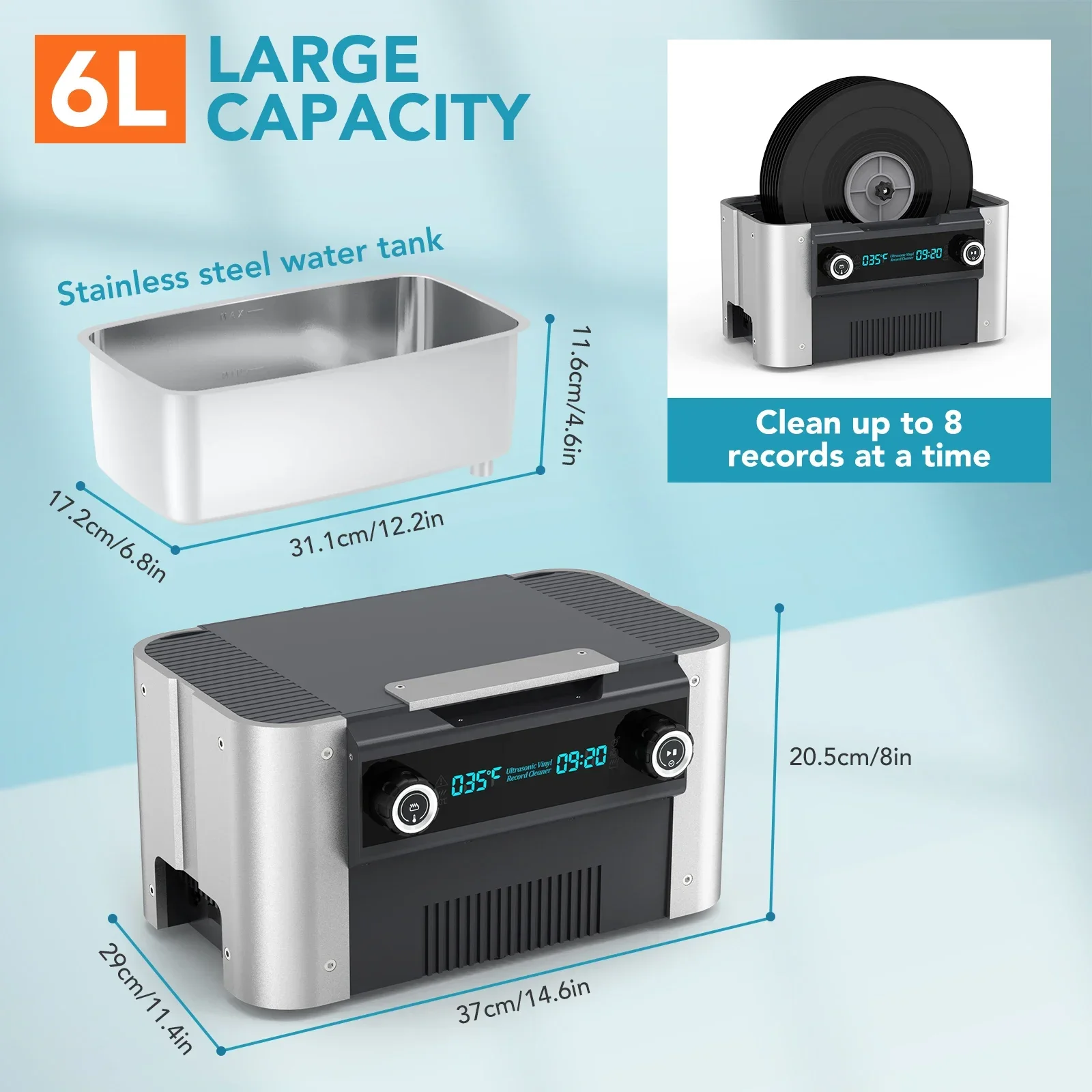 

Exquisite Multi-function Auto Cleaning Machine CS6.1 Pro Ultrasonic 10 Lp Vinyl Record Cleaner