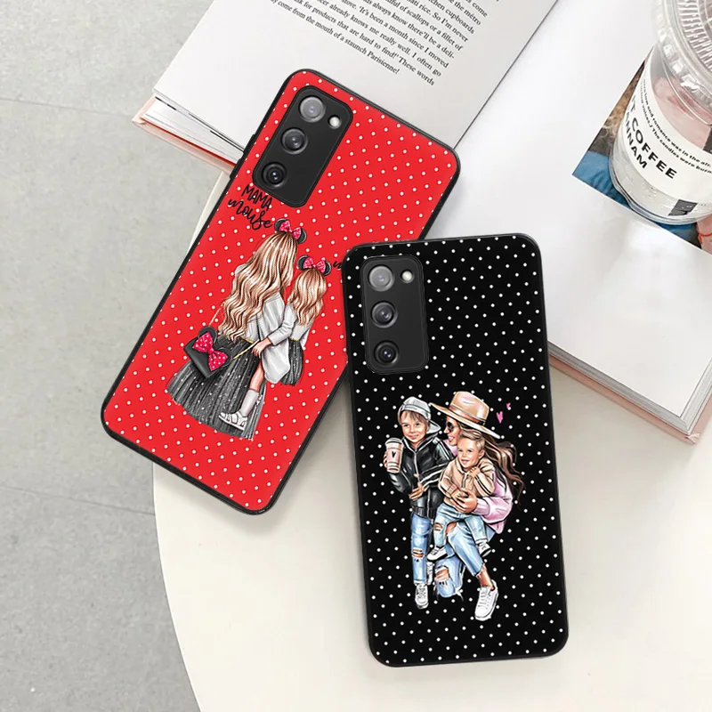 Phone Case For Samsung S22 5G S21 Ultra S20 FE S10 Plus Super Baby Mom Girl Boy Soft Silicone Cover For Galaxy S9 S8 S7 A91 Lite