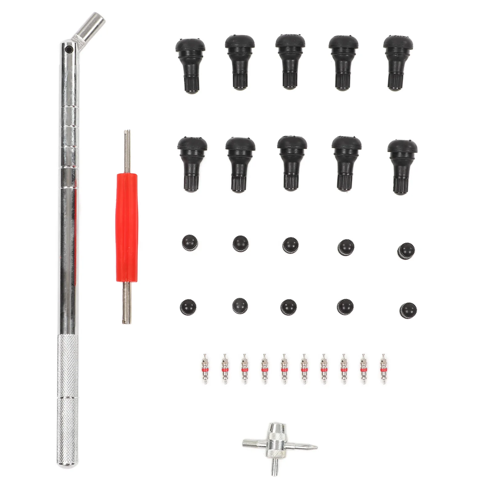 33Pcs Tire Valve Stem Repair Tool Tire Valve Puller Installer Remover Kit for RV Car Bike Motorcycle Tire Valve Stem Installer