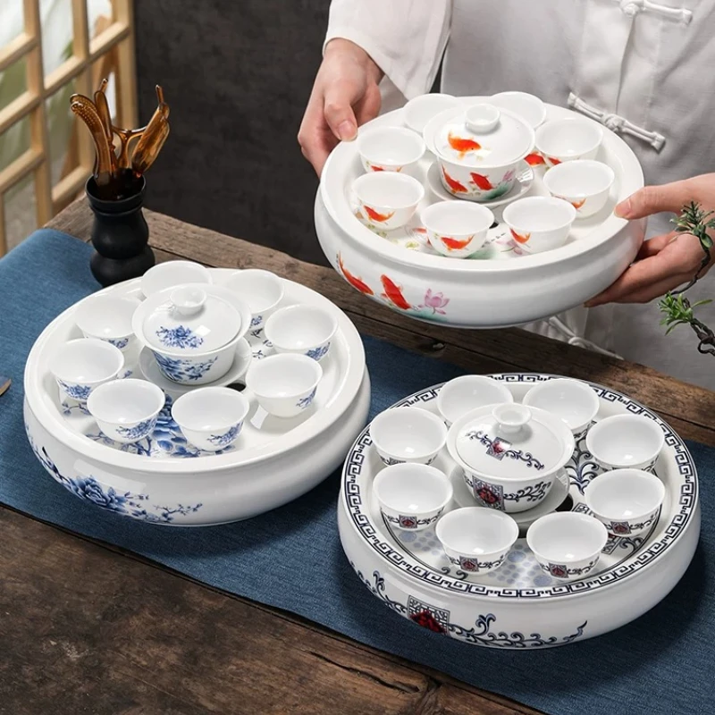 Chinese Tray Tea Sets Traditional Luxury Bowl Gongfu Tea Pot Sets Kitchenware Mate Jogo De Cha Porcelana Matcha Accessories