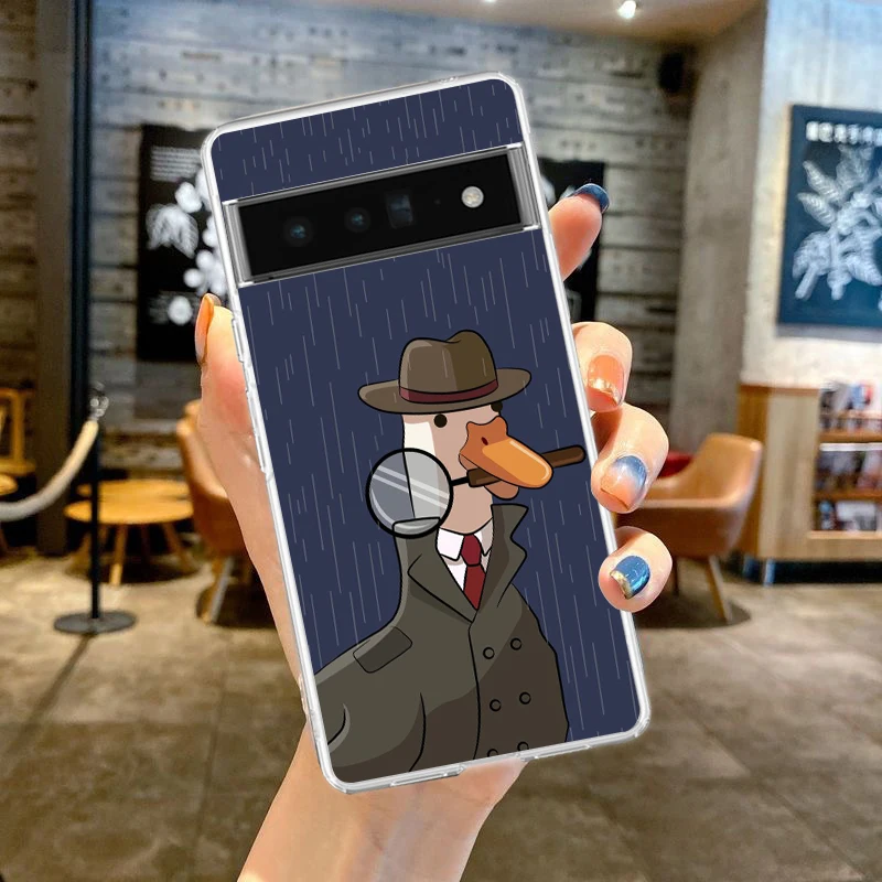 Cartoon Cute Goose Game Phone Case Cover for Google Pixel 9 8 7 6 5 4 XL Silicone 7A 6A 5A 4A 3A XL Pro 5G Transparent Shell Bag