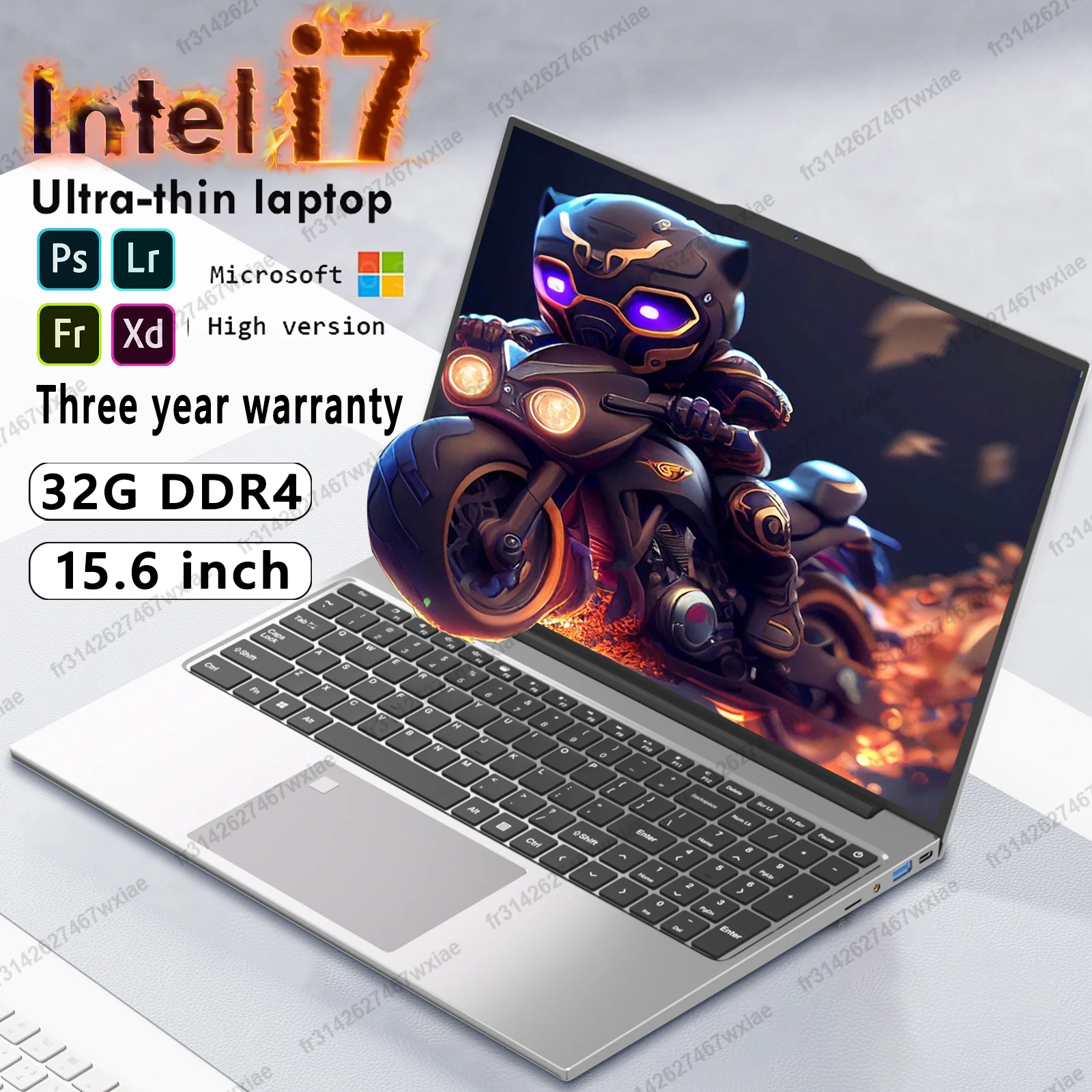 Laptop com Intel Celeron i7-6500 Resolução, Computador de escritório, Estudo PC, 15,6 pol, Intel Celeron, 32GB de RAM, 2TB SSD, Resolução 1920*1080