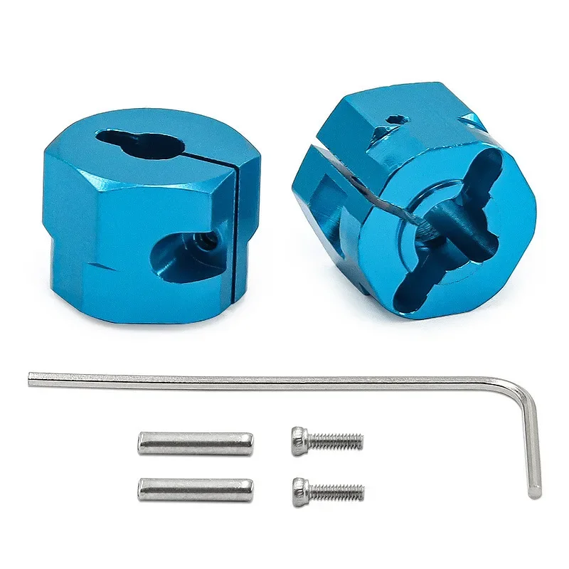 Adaptateur de moyeu hexagonal de roue en métal de 12mm, 2 pièces, combinateur pour série Tamiya WR/GF/G6 WR02 GF01 G601, pièces de mise à niveau en métal, voiture sur chenilles RC
