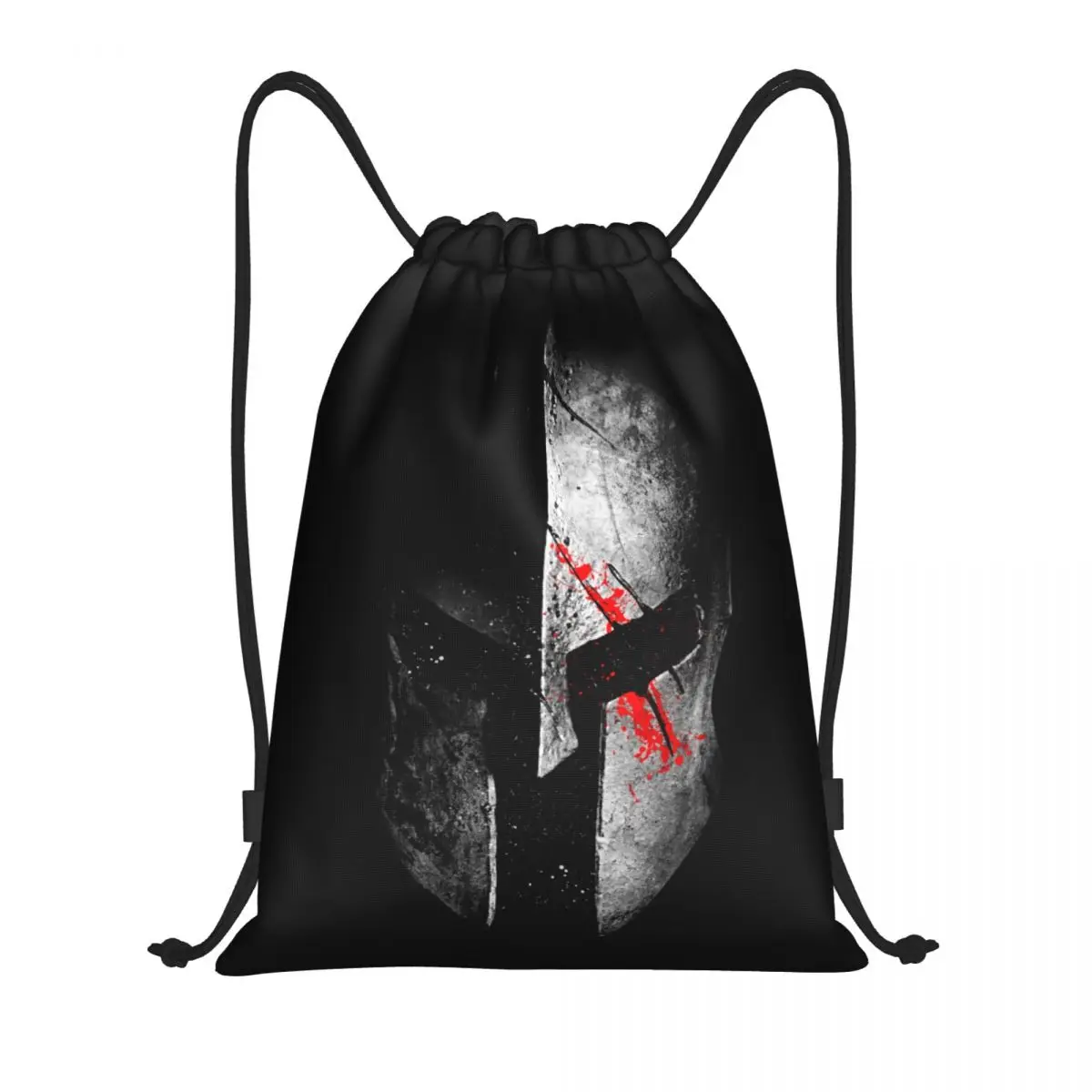 Custom Sparta Skull Spartan Helmet Drawstring Bag for Shopping Yoga Backpacks Men Women Sports Gym Sackpack