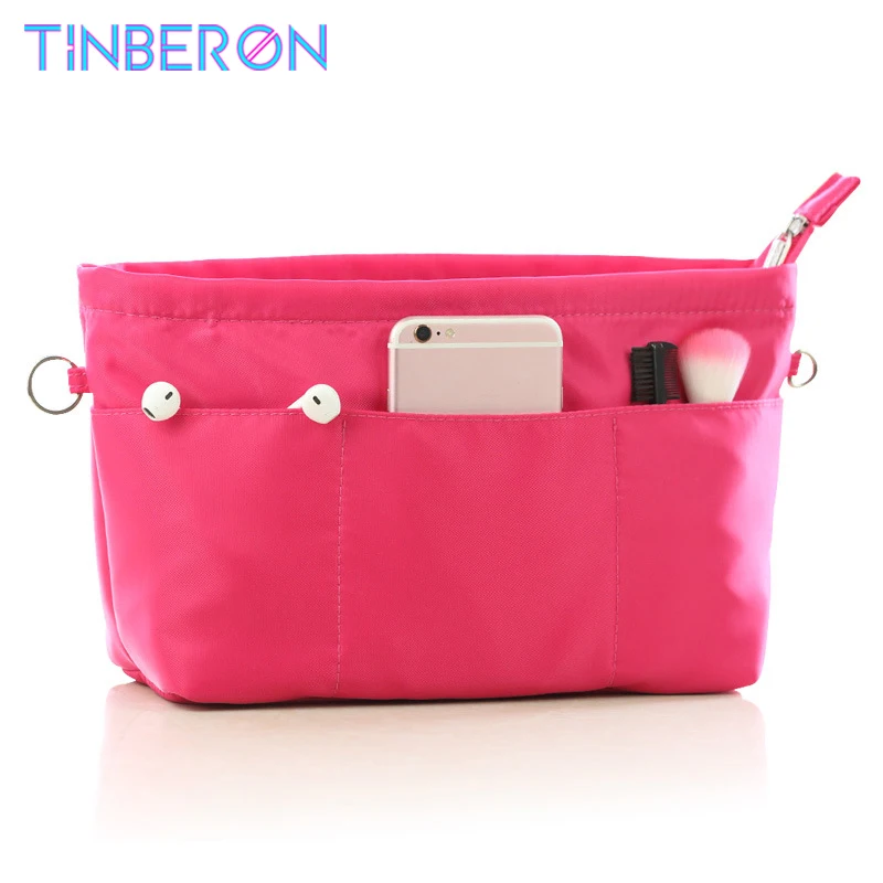 

Bag in Bag Organizer TINBERON Handbag Purse Insert Organizer Large Capacity Nylon Cosmetic Bag Portable Finishing Bag Inside Ba