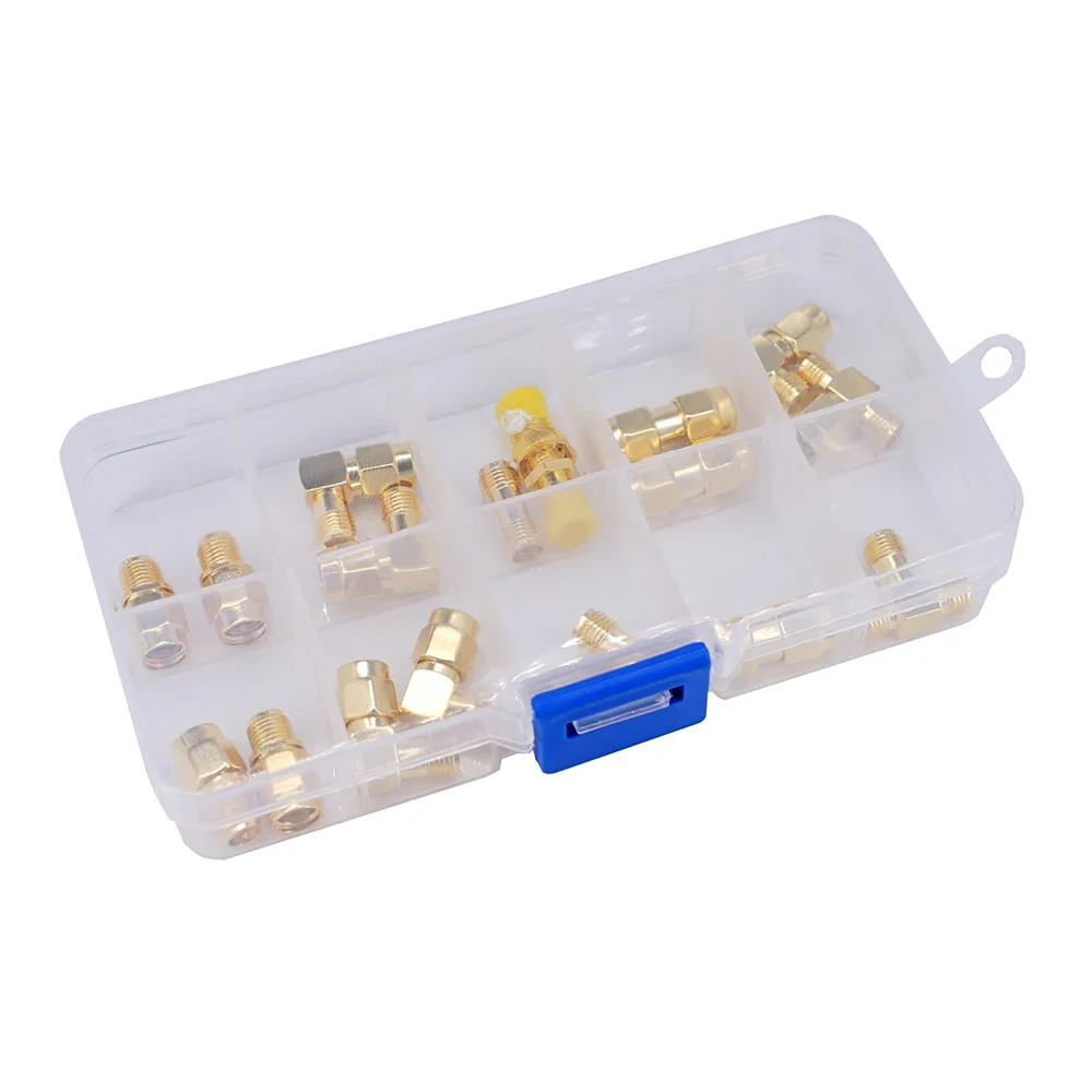 18PCS SMA/RP-SMA RF Coaxial Connector, Male-Female Straight/Right Angle Adapter for Antenna/Router/Drone Signal Transmission