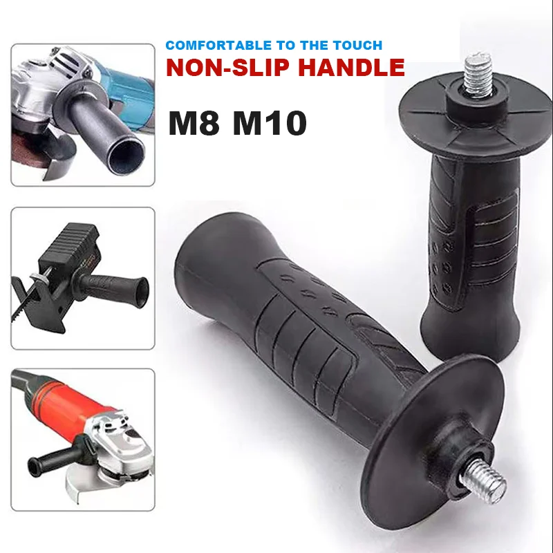 3Pcs M8 M10 Angle Grinder Handle Non-Slip Side Handle Durable Grinding Machine Tools Replace Handles Practical Power Tools Black