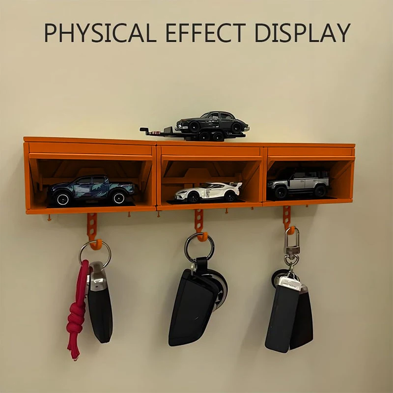 3D Gedruckt Auto Garage Schlüssel Halter Mit Öffnung Tür Wand Schlüssel Organizer Selbstklebende Lagerung Box Für Home Office