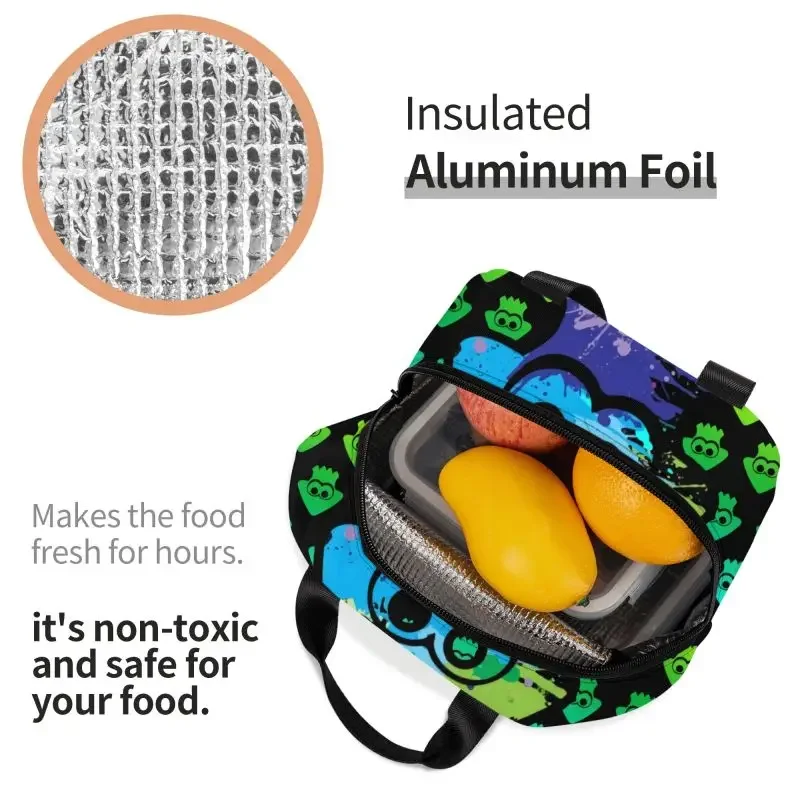 Custom Splatoon Play Gamer Lunch Bag Men Women Thermal Cooler Insulated Lunch Boxes for Kids School Children