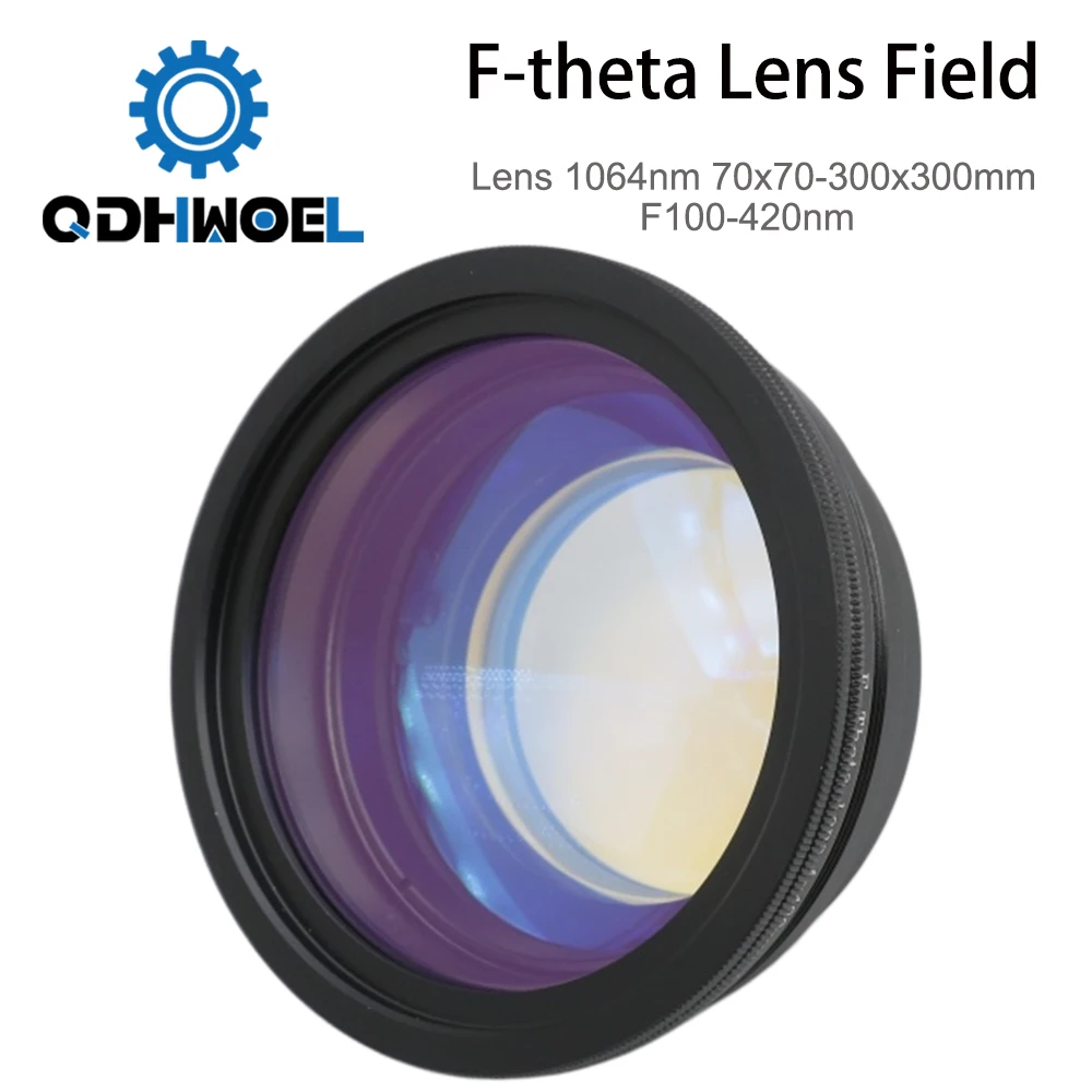 QDHWOEL F-theta Lens Field Lens 1064nm 70x70-300x300mm F100-420nm for 1064nm YAG Optical Fiber Laser Marking Machine Parts