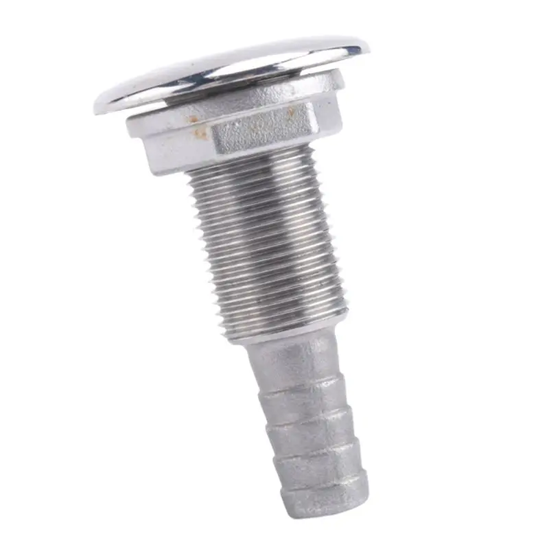 Top Sale Marine Connector Hose Barb Stainless Steel Drain Pipe Tube Thru Hull Silver 316 Drain Joint Fitting For Boat Yacht 3/8