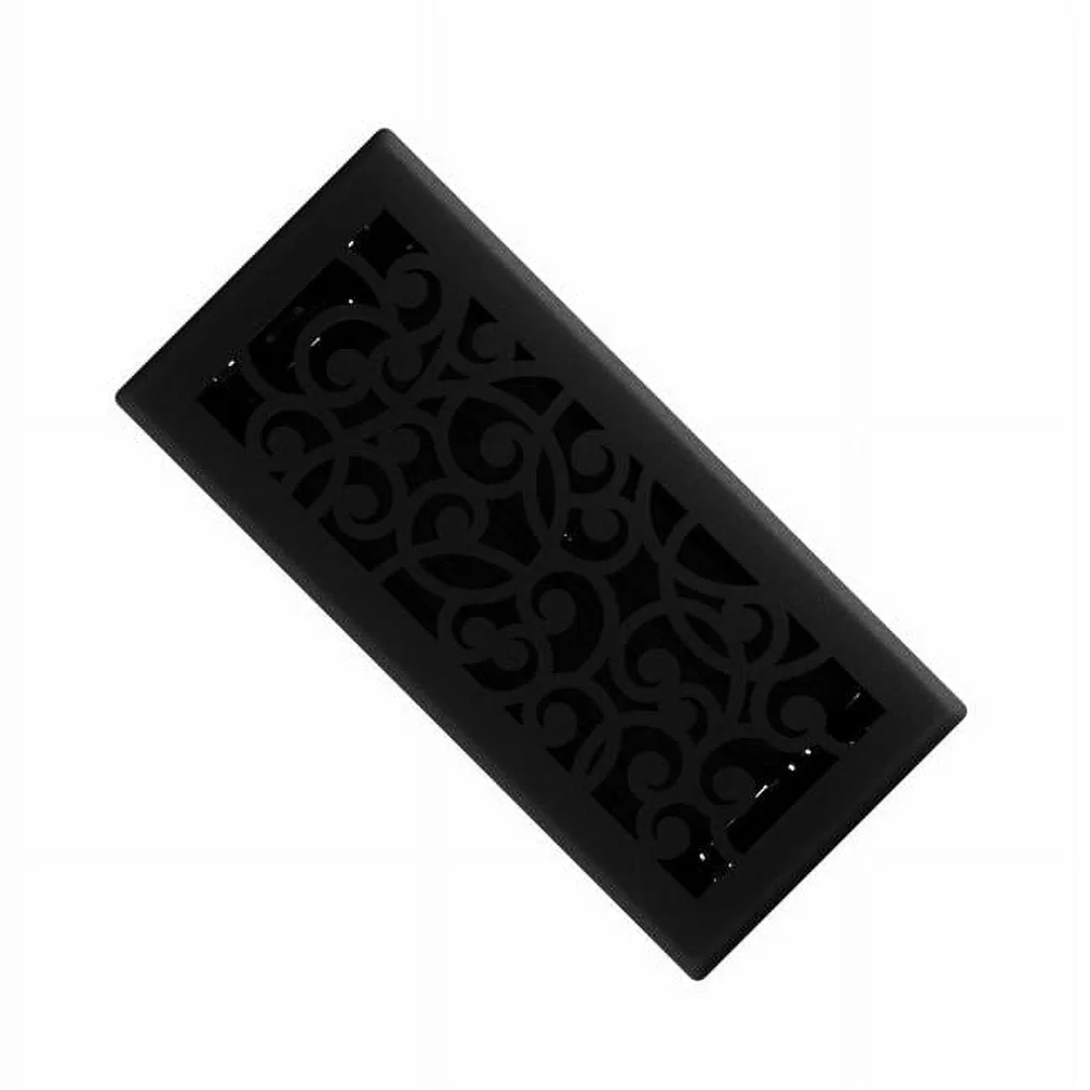 Couvercle de ventilation de sol en fer noir, 4 pouces x 10 pouces, débit d'air réglable, plaque frontale en acier Durable, facile à nettoyer, polystyrène à fort Impact