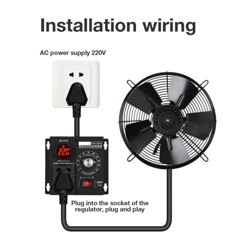 220V Governor Motor Speed Controller Electronic Voltage Regulator Single-Phase AC Fan Stepless Temperature and Light Adjustment
