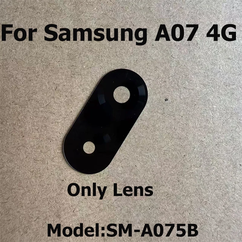 For Samsung Galaxy A07 4G Back Camera Lens Rear Main Camera Glass Cover with Frame Bezel Flash Lamp Replacement A075B