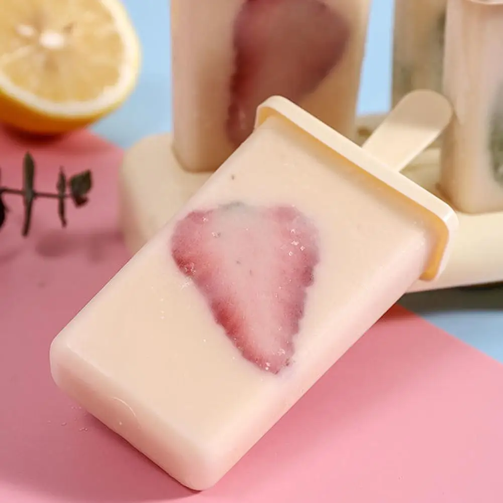 قالب المصاصة الآيس كريم لتقوم بها بنفسك آلة الآيس كريم صندوق الثلج محلي الصنع مع عصا بلاستيكية قالب المصاصة الثلج علبة مكعبات الثلج أدوات المطبخ #6